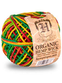 Organic Beeswaxed Hemp Wick Balls Rasta